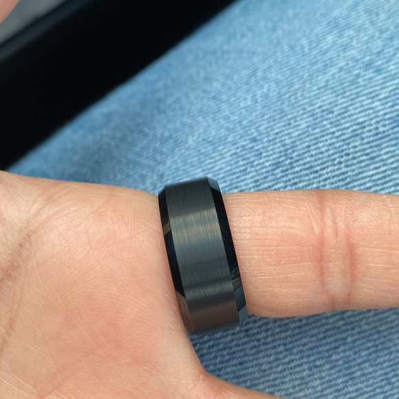 10MM BLACK TUNGSTEN WEDDING BAND - Picture 5 of 10